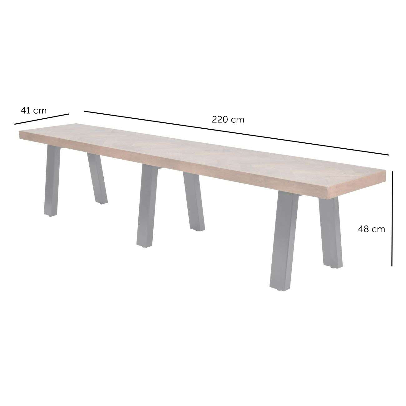 Burnham II Herringbone Wooden Dining Bench